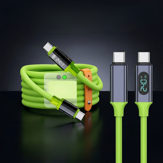 240W USB C Charger with Digital Display | Durable Type C Cable for Fast Charging