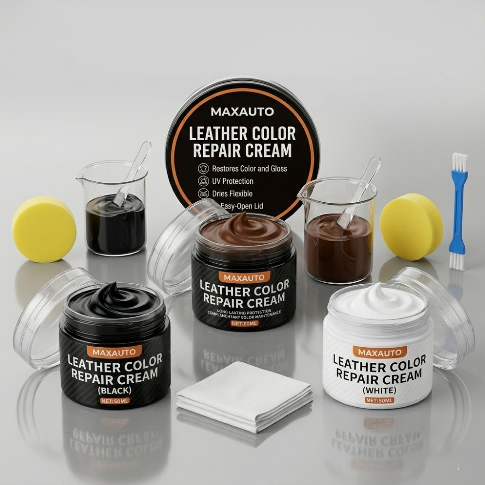Leather Restoration Cream | Leather Colouring Paste in White, Brown & Black | Easy Application for Faded and Scratched Leather
