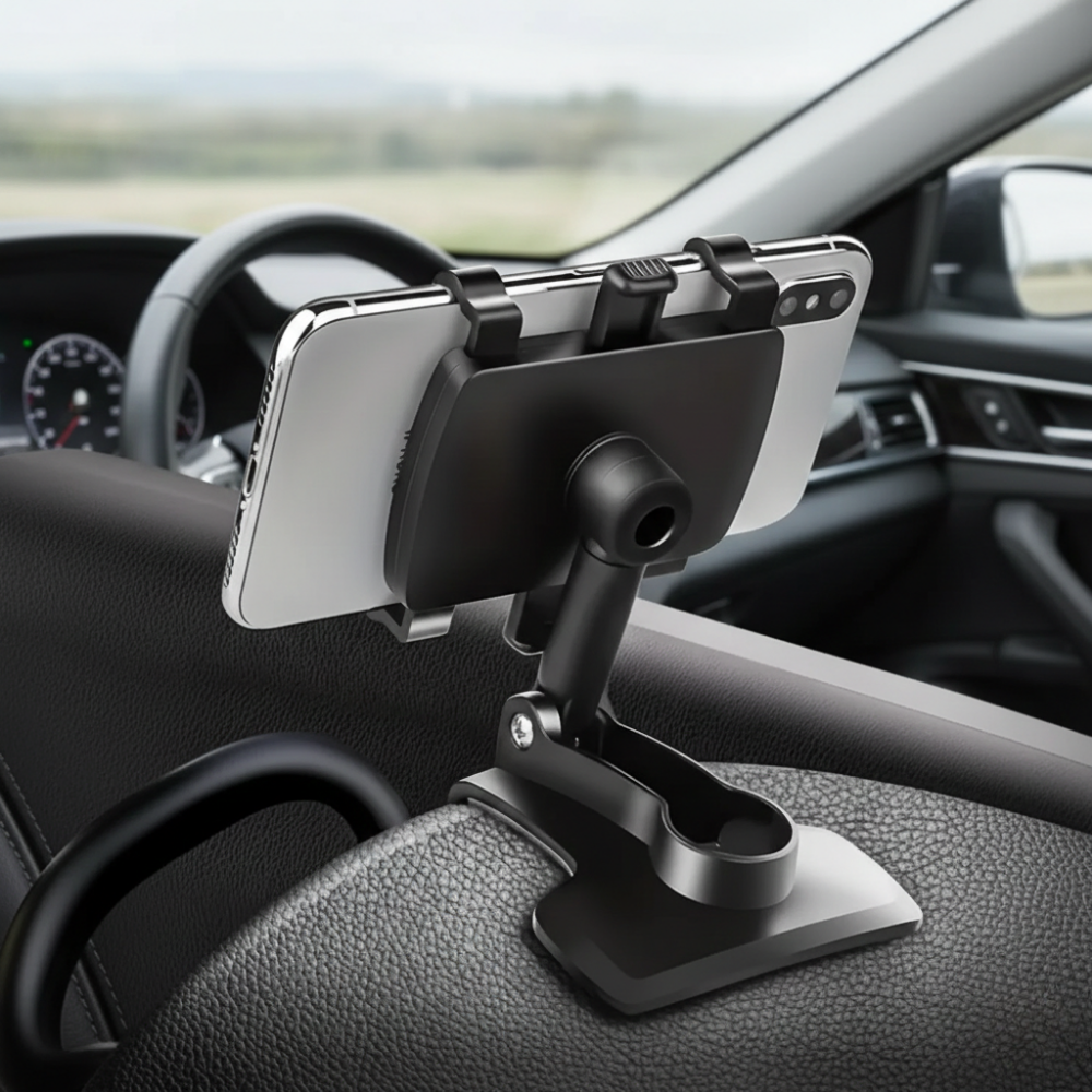 Car Phone Holder with 360° Rotation & Silicone Protection | Secure Mount for Safe Navigation