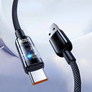 BrightTech | USB C Charger with LED Indicator & Durable Nylon Braided Design for Fast Charging