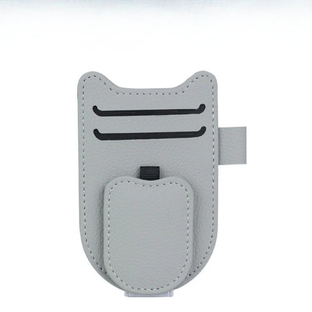 Auto Accessories | Magnetic Car Sunglasses Holder with Visor Clip | Portable Organizer for Eyeglasses and Cards
