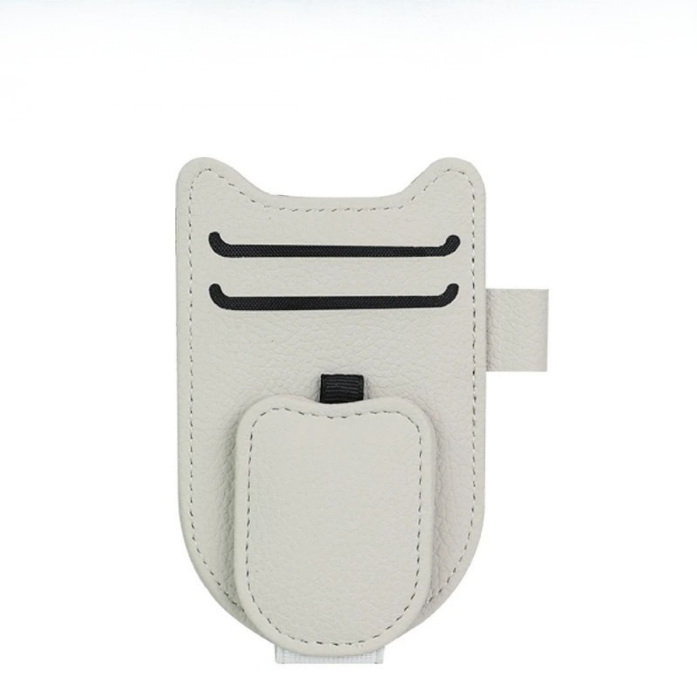 Auto Accessories | Magnetic Car Sunglasses Holder with Visor Clip | Portable Organizer for Eyeglasses and Cards