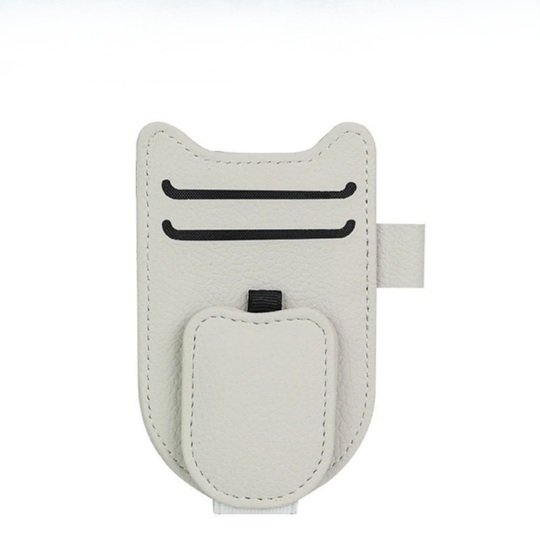 Auto Accessories | Magnetic Car Sunglasses Holder with Visor Clip | Portable Organizer for Eyeglasses and Cards