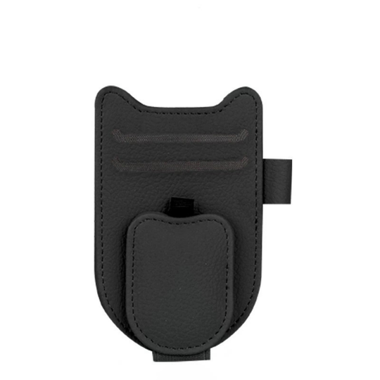 Auto Accessories | Magnetic Car Sunglasses Holder with Visor Clip | Portable Organizer for Eyeglasses and Cards